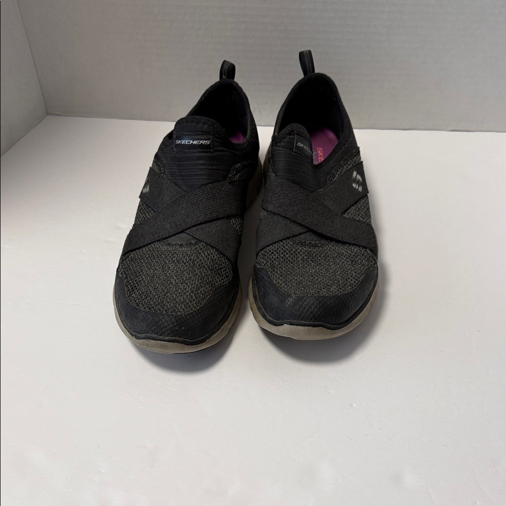 Skechers Texture Air-Cooled Memory Foam Women's Gray Athletic Slip-Ons GUC 8 1/2